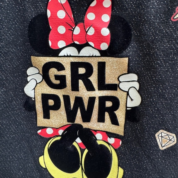 Disney Minnie Mouse 3T Black & Gold Long Sleeve Sweater Dress - Picture 2 of 5